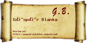 Gáspár Blanka névjegykártya